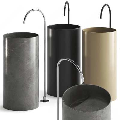 现代立柱式洗手台3D模型下载